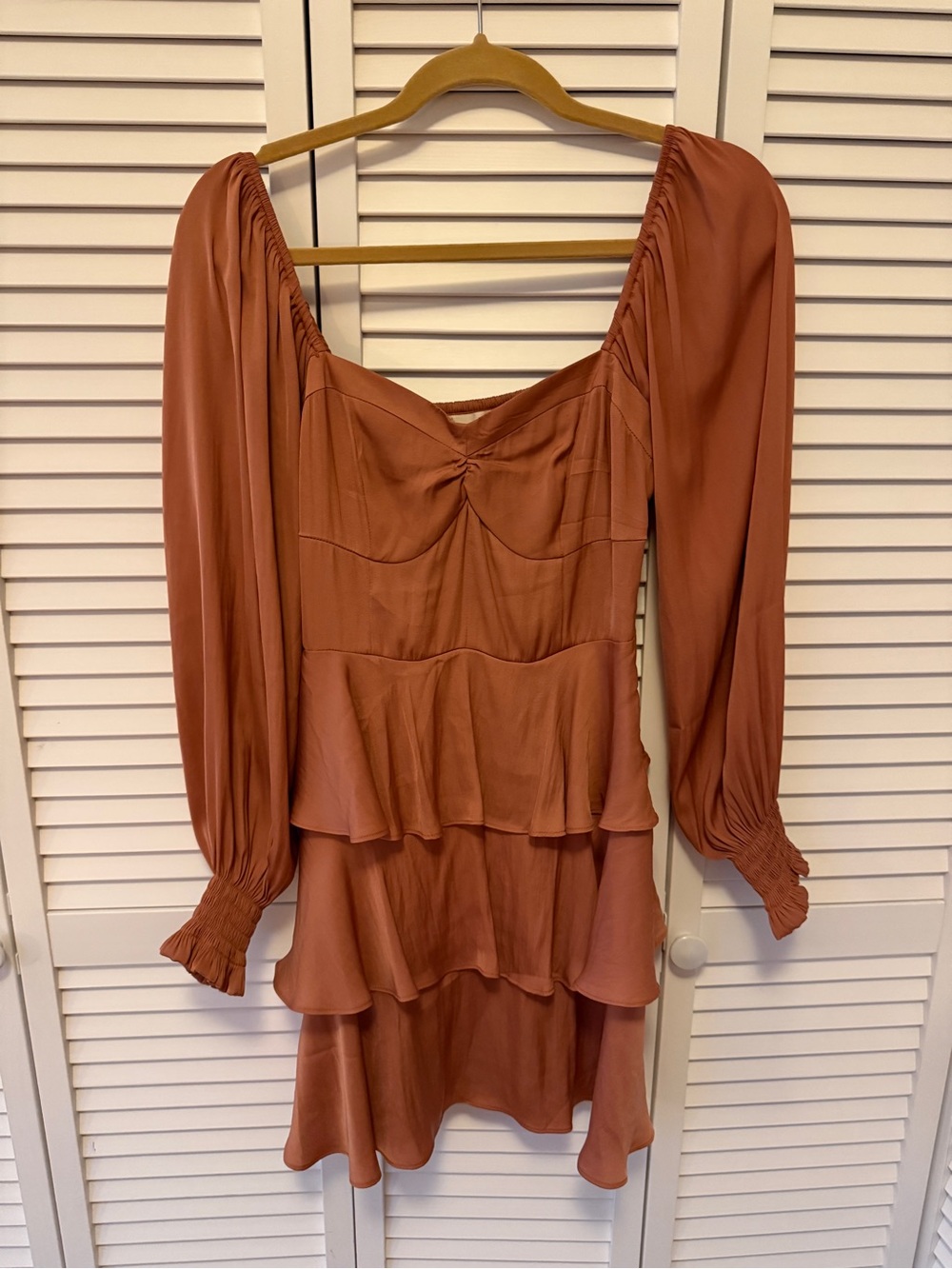 Altar'd State Rust Brown Smocked Dress - Small